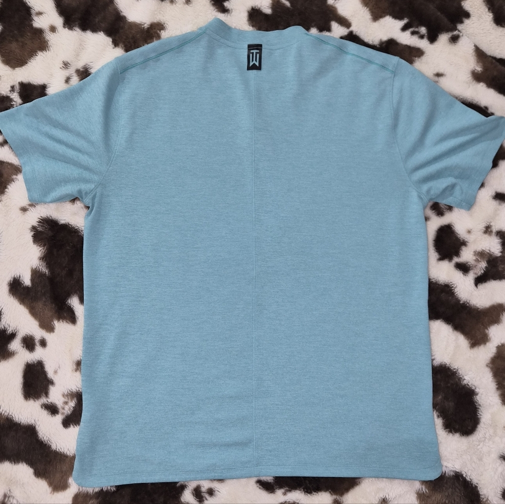Nike AeroReact Tiger Woods Golf Polo Men’s Large Teal Performance Athletic Shirt - Picture 4 of 5